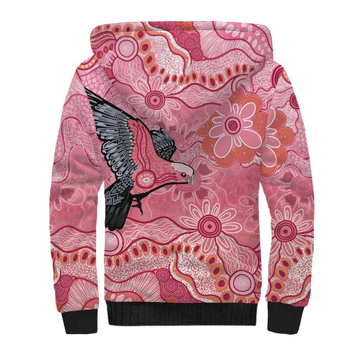 NAIDOC Week Aussie Indigenous Sherpa Hoodie Aboriginal Galah Bird Contemporary Art