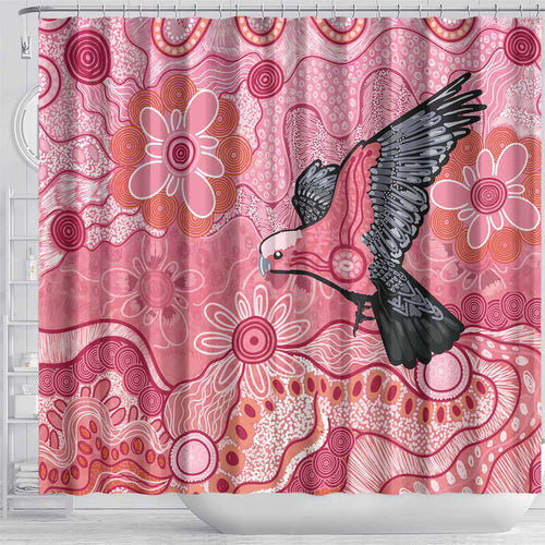 NAIDOC Week Aussie Indigenous Shower Curtain Aboriginal Galah Bird Contemporary Art