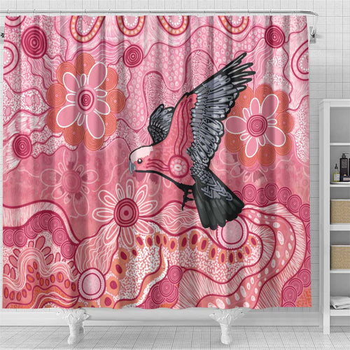 NAIDOC Week Aussie Indigenous Shower Curtain Aboriginal Galah Bird Contemporary Art