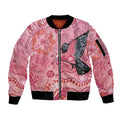 NAIDOC Week Aussie Indigenous Sleeve Zip Bomber Jacket Aboriginal Galah Bird Contemporary Art
