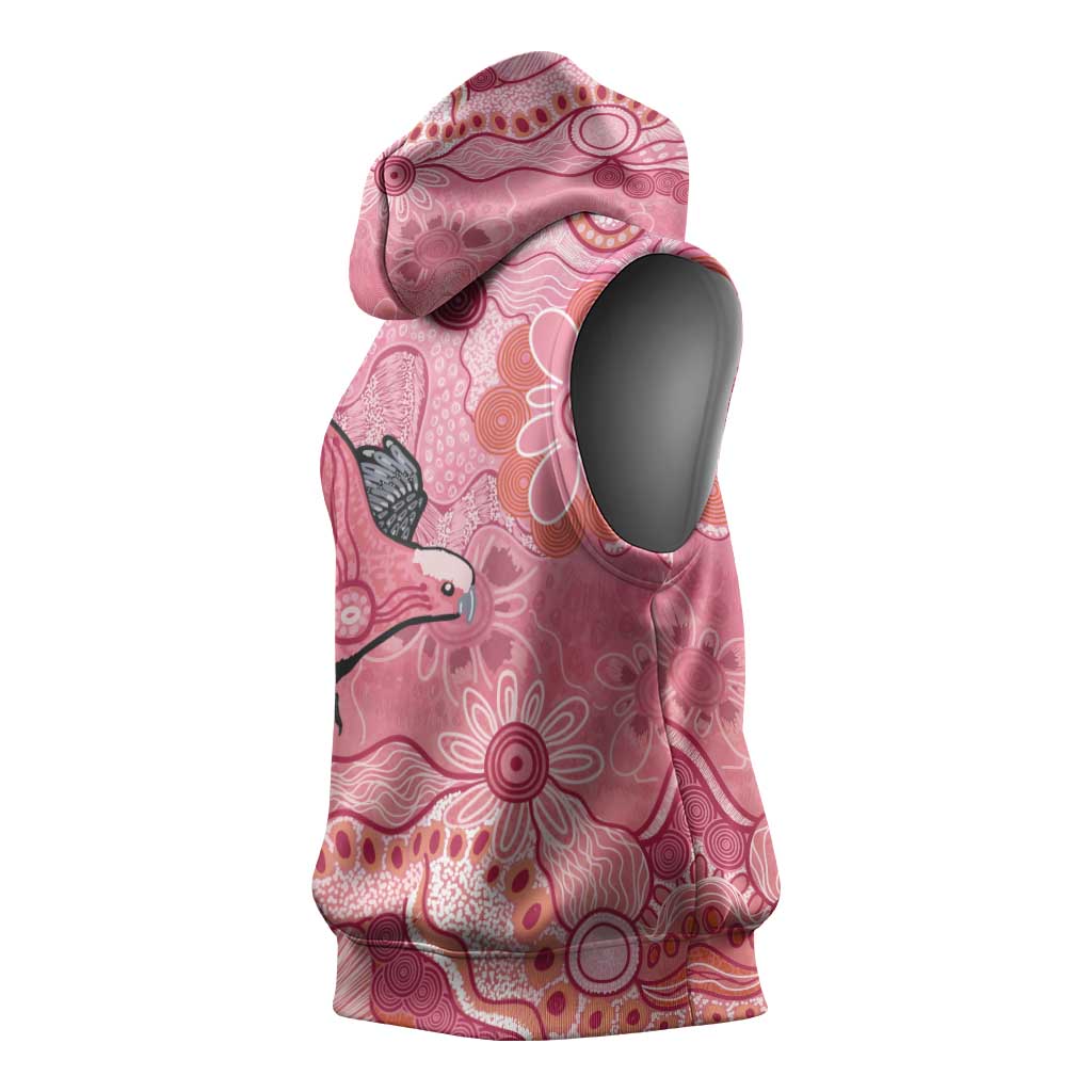 NAIDOC Week Aussie Indigenous Sleeveless Hoodie Aboriginal Galah Bird Contemporary Art