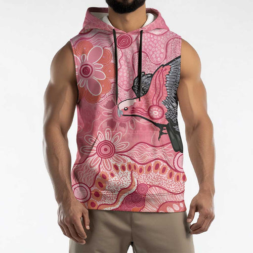 NAIDOC Week Aussie Indigenous Sleeveless Hoodie Aboriginal Galah Bird Contemporary Art