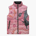NAIDOC Week Aussie Indigenous Sleeveless Puffer Jacket Aboriginal Galah Bird Contemporary Art