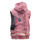NAIDOC Week Aussie Indigenous Sleeveless Zip Hoodie Aboriginal Galah Bird Contemporary Art