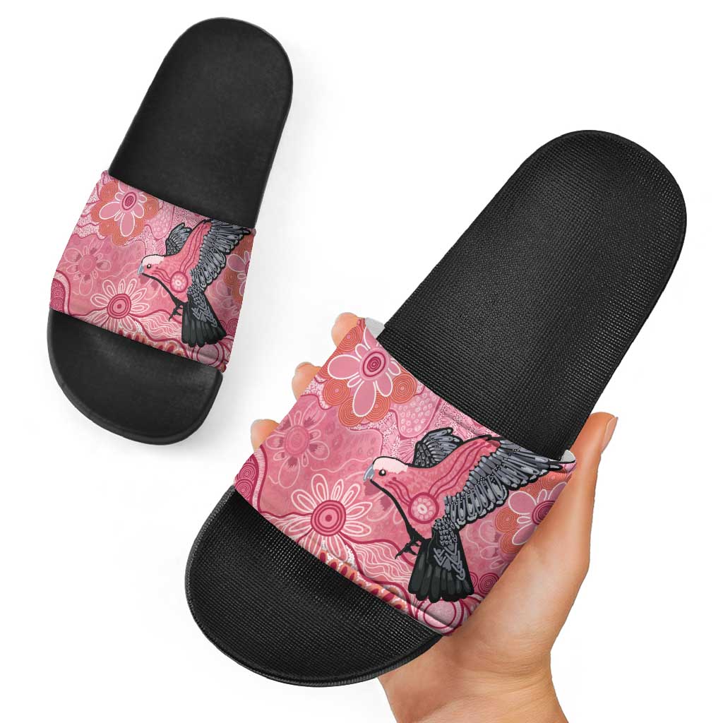 NAIDOC Week Aussie Indigenous Slide Sandals Aboriginal Galah Bird Contemporary Art