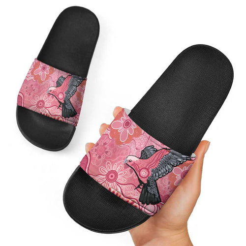 NAIDOC Week Aussie Indigenous Slide Sandals Aboriginal Galah Bird Contemporary Art