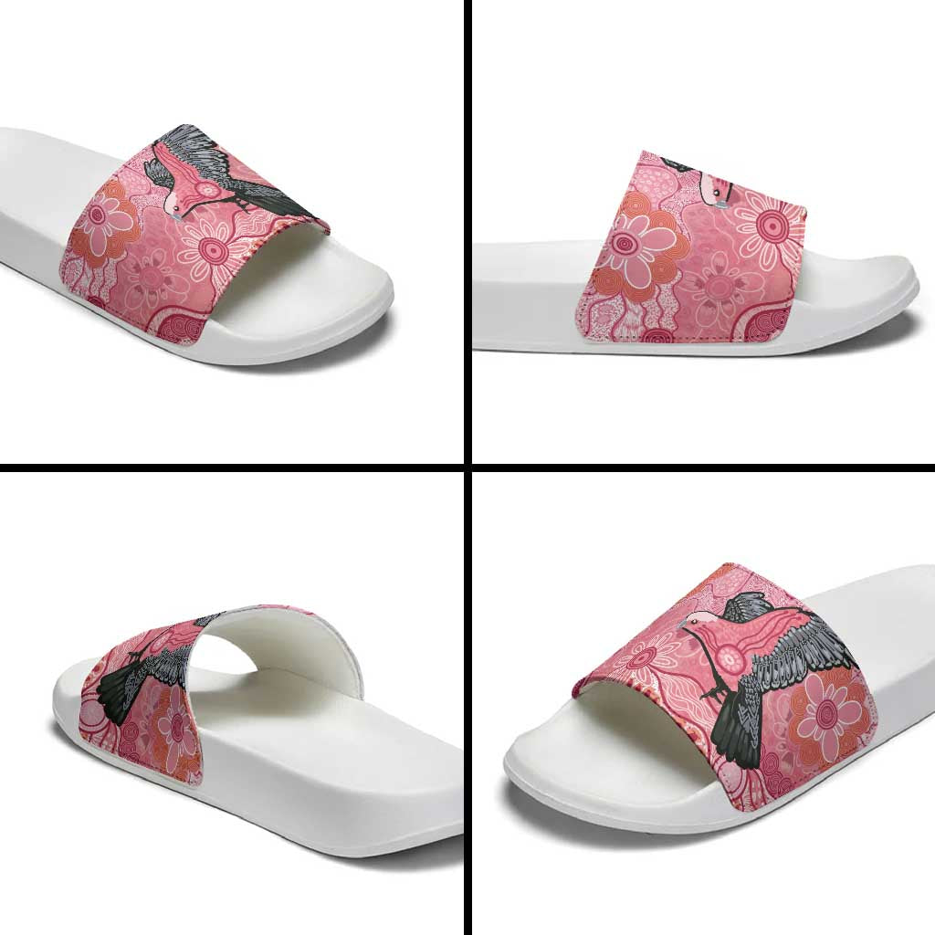 NAIDOC Week Aussie Indigenous Slide Sandals Aboriginal Galah Bird Contemporary Art