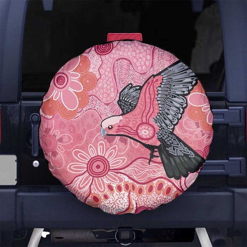 NAIDOC Week Aussie Indigenous Spare Tire Cover Aboriginal Galah Bird Contemporary Art