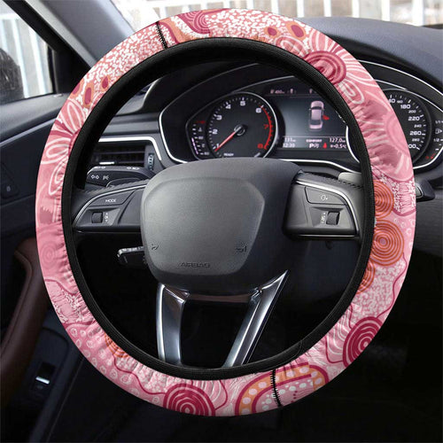 NAIDOC Week Aussie Indigenous Steering Wheel Cover Aboriginal Galah Bird Contemporary Art