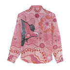 NAIDOC Week Aussie Indigenous Women Casual Shirt Aboriginal Galah Bird Contemporary Art