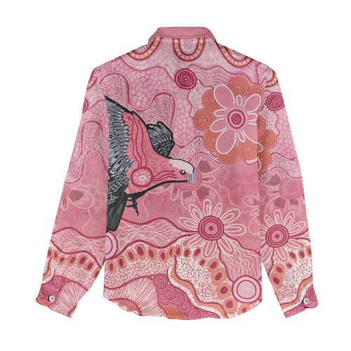 NAIDOC Week Aussie Indigenous Women Casual Shirt Aboriginal Galah Bird Contemporary Art
