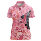 NAIDOC Week Aussie Indigenous Women Polo Shirt Aboriginal Galah Bird Contemporary Art
