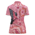 NAIDOC Week Aussie Indigenous Women Polo Shirt Aboriginal Galah Bird Contemporary Art