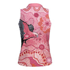 NAIDOC Week Aussie Indigenous Women Sleeveless Polo Shirt Aboriginal Galah Bird Contemporary Art