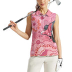 NAIDOC Week Aussie Indigenous Women Sleeveless Polo Shirt Aboriginal Galah Bird Contemporary Art