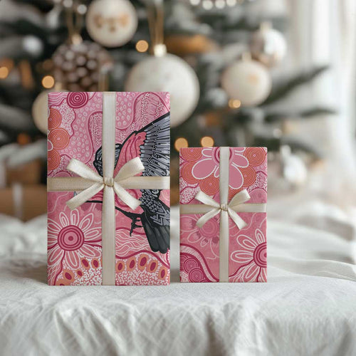 NAIDOC Week Aussie Indigenous Wrapping Paper Aboriginal Galah Bird Contemporary Art