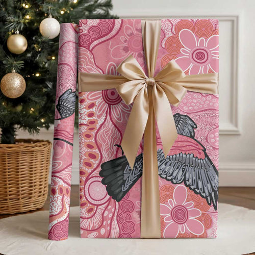 NAIDOC Week Aussie Indigenous Wrapping Paper Aboriginal Galah Bird Contemporary Art