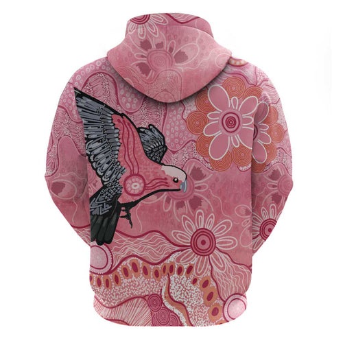 NAIDOC Week Aussie Indigenous Zip Hoodie Aboriginal Galah Bird Contemporary Art