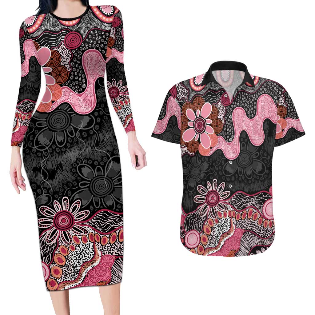 Australia NAIDOC Week 2026 Couples Matching Long Sleeve Bodycon Dress and Hawaiian Shirt Aboriginal Contemporary Art