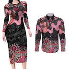 Australia NAIDOC Week 2026 Couples Matching Long Sleeve Bodycon Dress and Long Sleeve Button Shirt Aboriginal Contemporary Art