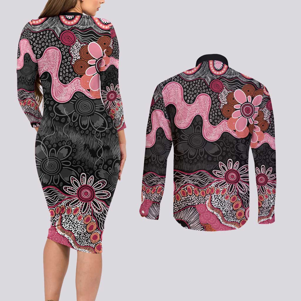 Australia NAIDOC Week 2026 Couples Matching Long Sleeve Bodycon Dress and Long Sleeve Button Shirt Aboriginal Contemporary Art