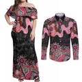 Australia NAIDOC Week 2026 Couples Matching Off Shoulder Maxi Dress and Long Sleeve Button Shirt Aboriginal Contemporary Art