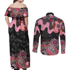 Australia NAIDOC Week 2026 Couples Matching Off Shoulder Maxi Dress and Long Sleeve Button Shirt Aboriginal Contemporary Art
