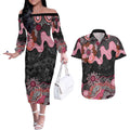 Australia NAIDOC Week 2026 Couples Matching Off The Shoulder Long Sleeve Dress and Hawaiian Shirt Aboriginal Contemporary Art