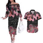 Australia NAIDOC Week 2026 Couples Matching Off The Shoulder Long Sleeve Dress and Hawaiian Shirt Aboriginal Contemporary Art