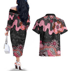 Australia NAIDOC Week 2026 Couples Matching Off The Shoulder Long Sleeve Dress and Hawaiian Shirt Aboriginal Contemporary Art