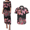 Australia NAIDOC Week 2026 Couples Matching Puletasi and Hawaiian Shirt Aboriginal Contemporary Art