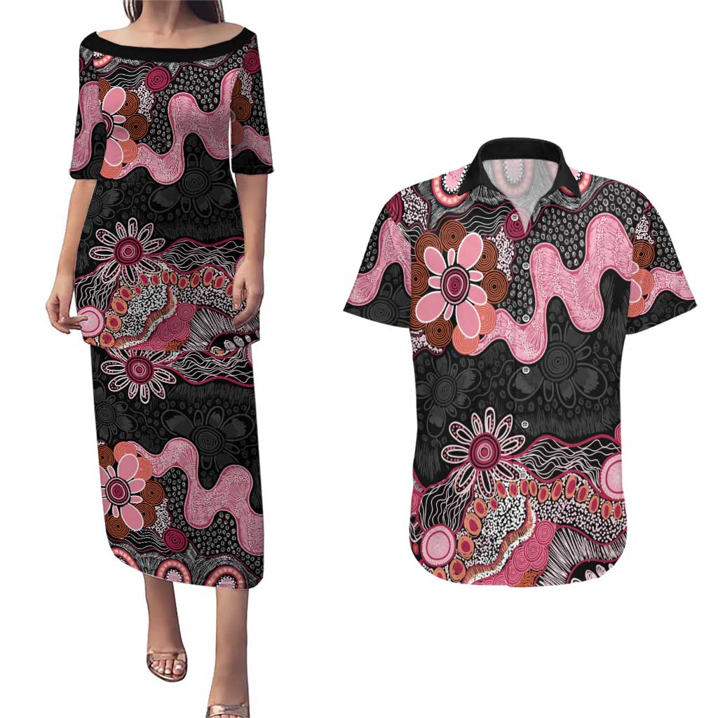 Australia NAIDOC Week 2026 Couples Matching Puletasi and Hawaiian Shirt Aboriginal Contemporary Art