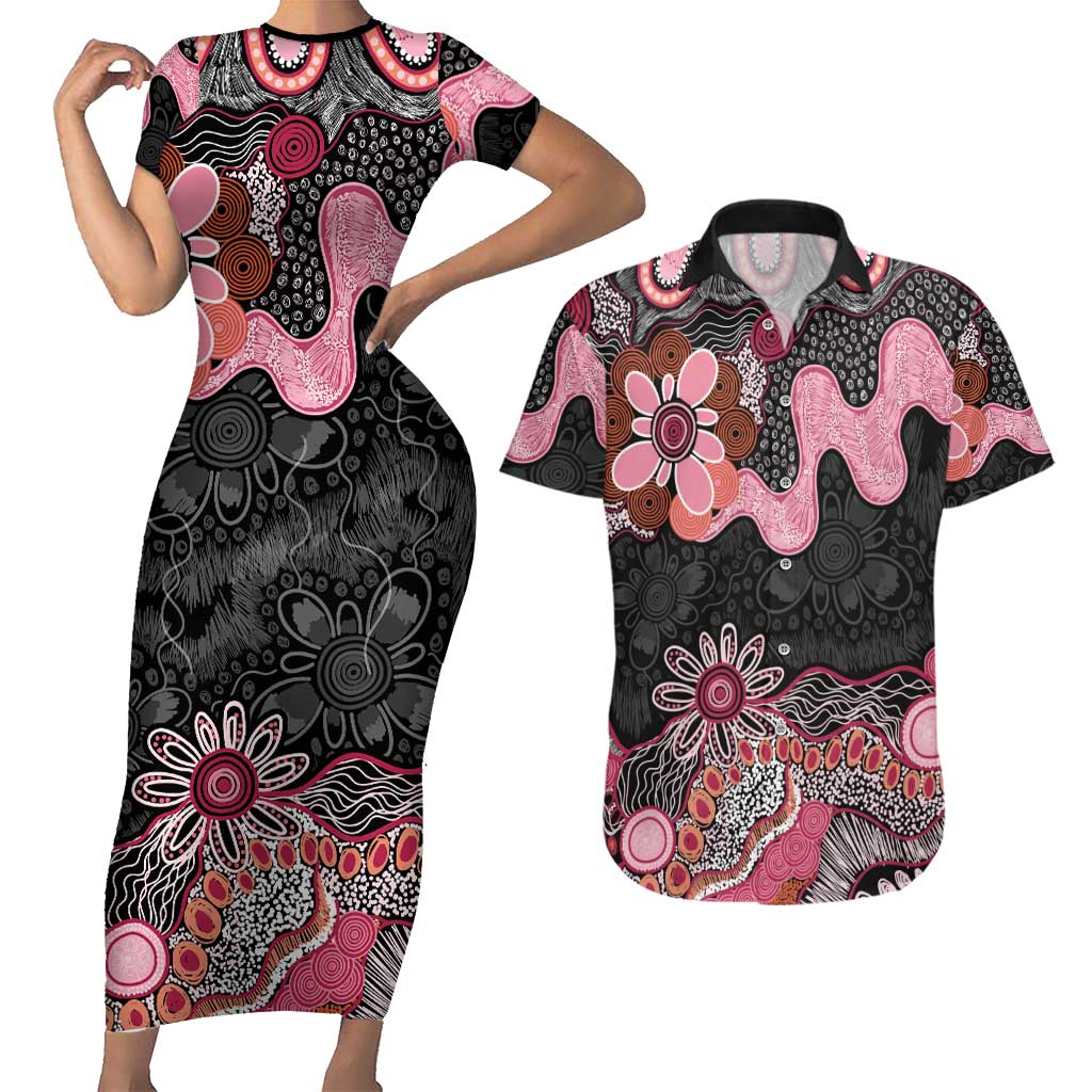 Australia NAIDOC Week 2026 Couples Matching Short Sleeve Bodycon Dress and Hawaiian Shirt Aboriginal Contemporary Art