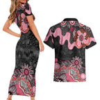 Australia NAIDOC Week 2026 Couples Matching Short Sleeve Bodycon Dress and Hawaiian Shirt Aboriginal Contemporary Art