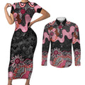 Australia NAIDOC Week 2026 Couples Matching Short Sleeve Bodycon Dress and Long Sleeve Button Shirt Aboriginal Contemporary Art