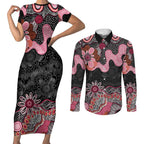Australia NAIDOC Week 2026 Couples Matching Short Sleeve Bodycon Dress and Long Sleeve Button Shirt Aboriginal Contemporary Art