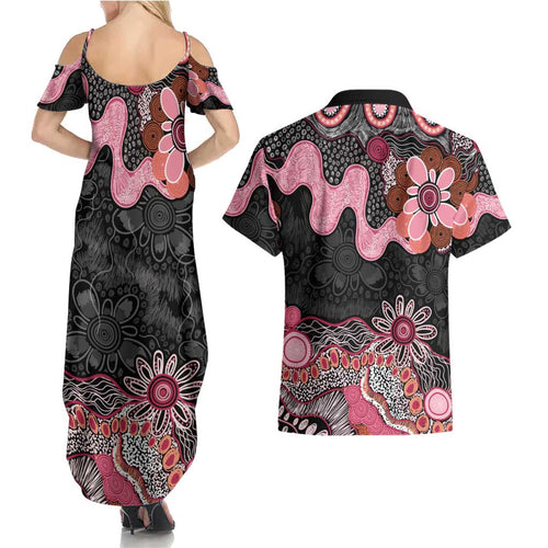 Australia NAIDOC Week 2026 Couples Matching Summer Maxi Dress and Hawaiian Shirt Aboriginal Contemporary Art