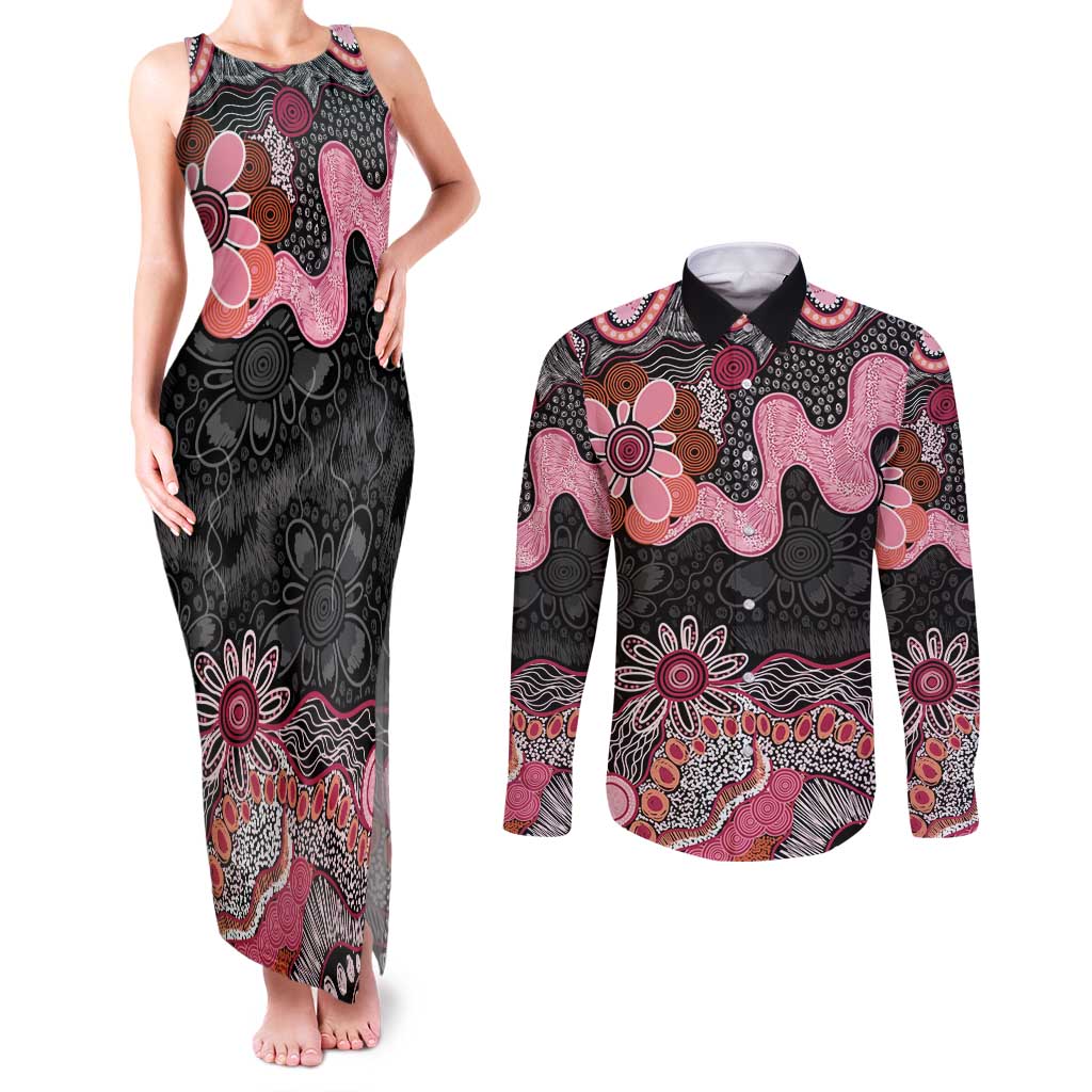 Australia NAIDOC Week 2026 Couples Matching Tank Maxi Dress and Long Sleeve Button Shirt Aboriginal Contemporary Art