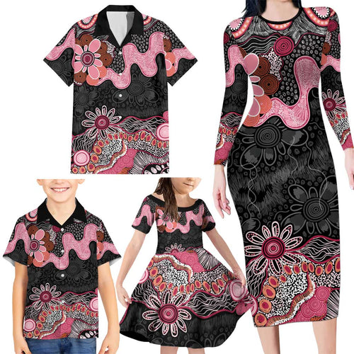 Australia NAIDOC Week 2026 Family Matching Long Sleeve Bodycon Dress and Hawaiian Shirt Aboriginal Contemporary Art
