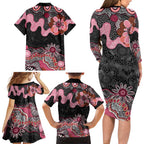 Australia NAIDOC Week 2026 Family Matching Long Sleeve Bodycon Dress and Hawaiian Shirt Aboriginal Contemporary Art