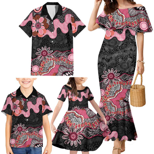 Australia NAIDOC Week 2026 Family Matching Mermaid Dress and Hawaiian Shirt Aboriginal Contemporary Art