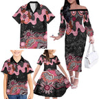 Australia NAIDOC Week 2026 Family Matching Off The Shoulder Long Sleeve Dress and Hawaiian Shirt Aboriginal Contemporary Art