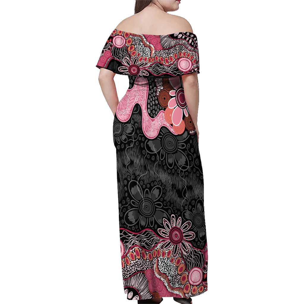 Australia NAIDOC Week 2026 Family Matching Off Shoulder Maxi Dress and Hawaiian Shirt Aboriginal Contemporary Art