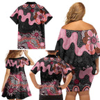 Australia NAIDOC Week 2026 Family Matching Off Shoulder Short Dress and Hawaiian Shirt Aboriginal Contemporary Art