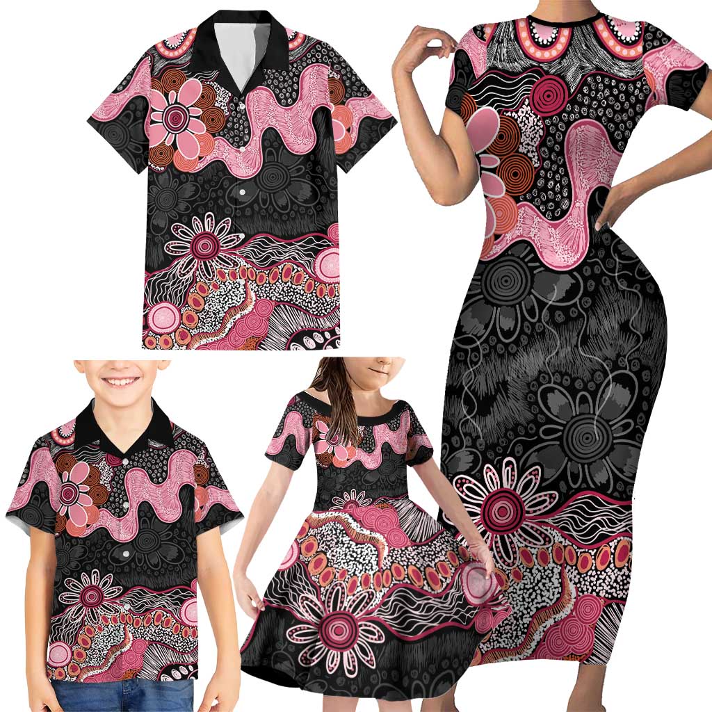 Australia NAIDOC Week 2026 Family Matching Short Sleeve Bodycon Dress and Hawaiian Shirt Aboriginal Contemporary Art