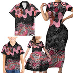 Australia NAIDOC Week 2026 Family Matching Short Sleeve Bodycon Dress and Hawaiian Shirt Aboriginal Contemporary Art