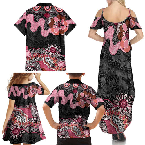 Australia NAIDOC Week 2026 Family Matching Summer Maxi Dress and Hawaiian Shirt Aboriginal Contemporary Art