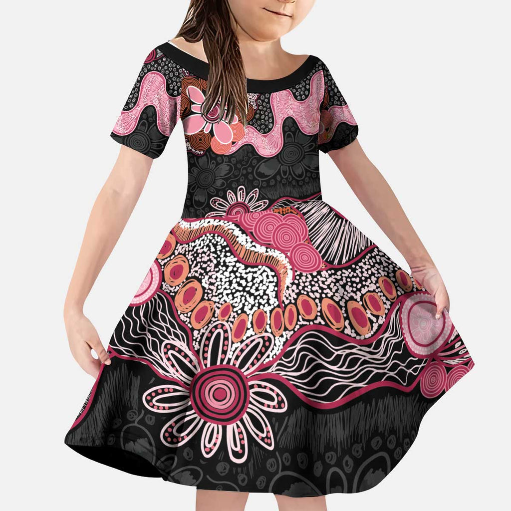 Australia NAIDOC Week 2026 Kid Short Sleeve Dress Aboriginal Contemporary Art