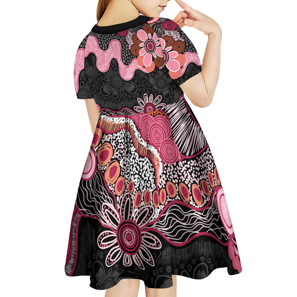 Australia NAIDOC Week 2026 Kid Short Sleeve Dress Aboriginal Contemporary Art
