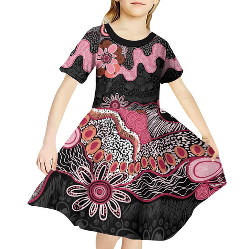 Australia NAIDOC Week 2026 Kid Short Sleeve Dress Aboriginal Contemporary Art